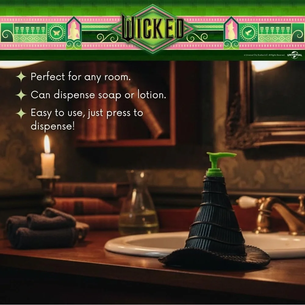 WICKED Elphaba Witch Hat Soap Lotion Pump Dispenser NEW NWT